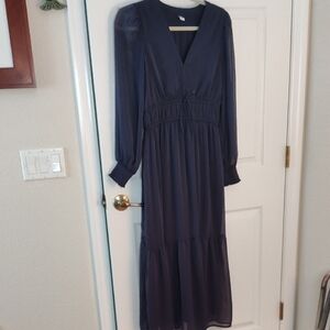 Old Navy Navy Long Sleeve Maxi Dress